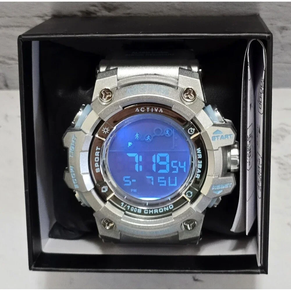 Activa X Invicta Digital Summit Unisex Watch 50mm Silver ACW8082-025 Brand New